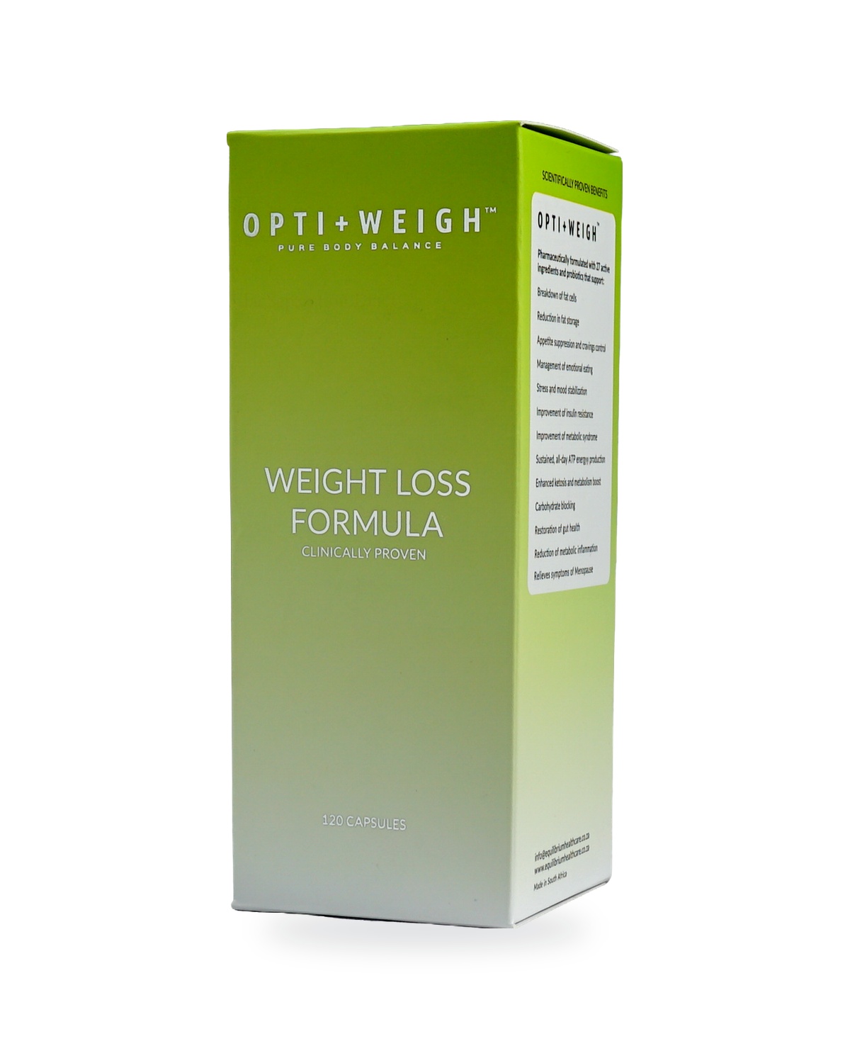 Opti+Weigh Weight Loss Formula Box Side